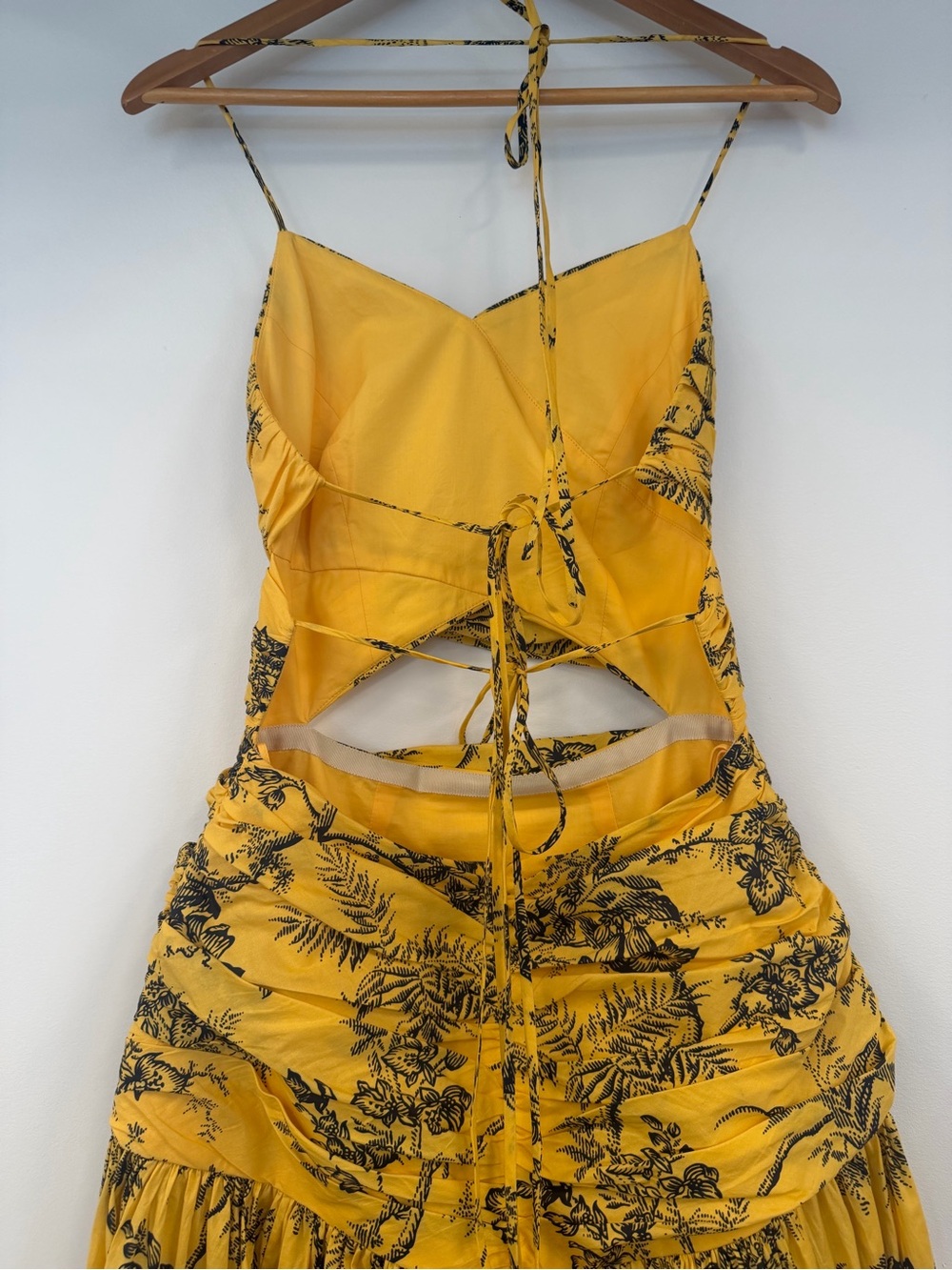 Carolina Herrera Yellow Floral Cutout Maxi - Picture 4 of 7